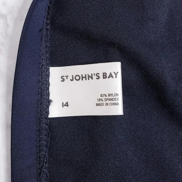 St. John's Bay Swim Short Bottom Color Black Built-In Brief - Picture 11 of 15